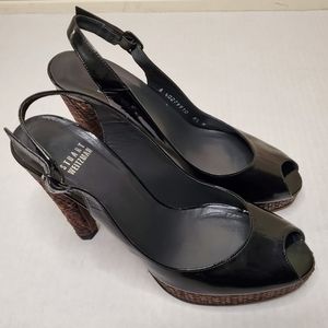 Stuart Weitzman Leather heel, size 8.5, black